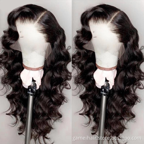 HD Transparent double drawn water Wave for black women raw mink cuticle aligned remy brazilian virgin lace front human hair wigs
